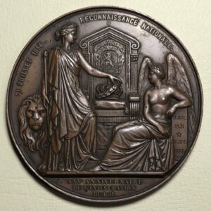 Belgica, medalla conmemorativa 25th aniversario de la coronación de Leopoldo I 1856. Bronce 75 mm.