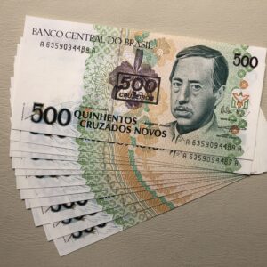 Brasil 500 Nuevos Cruzados 1990 UNC P226b colibrí