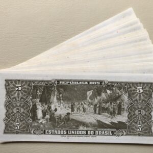 Brasil 5 cruzeiros 1962 UNC manchas P176a Amazonas