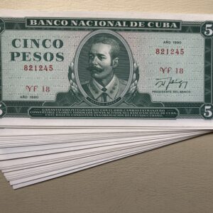 Cuba 5 pesos 1990 UNC P103d revolución cubana