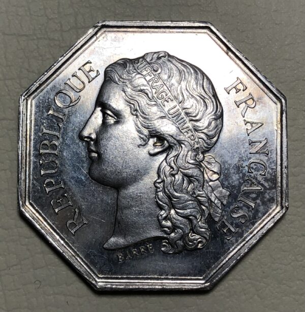 Francia, medalla institucional 1848. Plata 31 mm. - Imagen 2