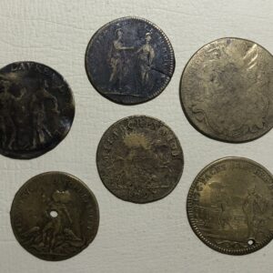 Lote x 6 medallas, Francia y Reino Unido, siglo XVII y XVIII, Carlos II de Inglaterra, Luis XIV y XV de Francia.