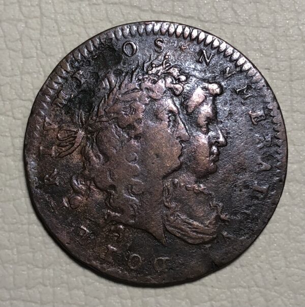 Francia, jetón 1671, Luis XIV y María Teresa, bronce 24.6 mm. - Imagen 2