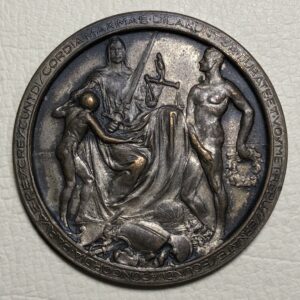 Hungría, medalla conmemorativa juegos / festivales deportivos y culturales Budapest 1912. Bronce 40.5 mm.