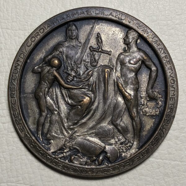 Hungría, medalla conmemorativa juegos / festivales deportivos y culturales Budapest 1912. Bronce 40.5 mm.