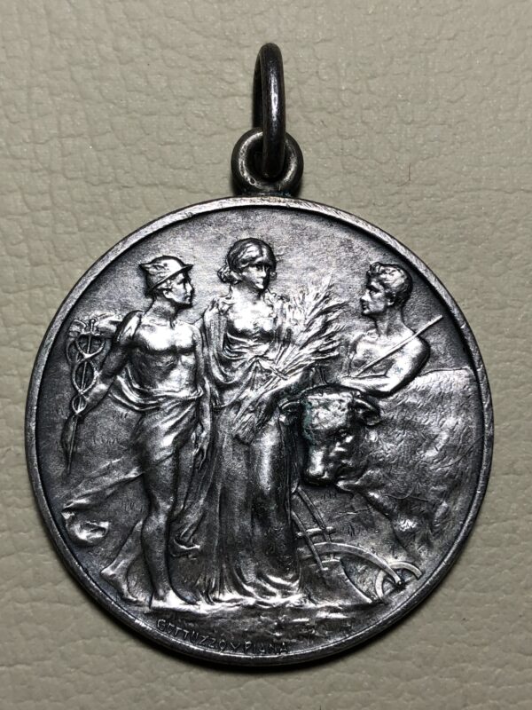Perú, medalla conmemorativa exposición ganadera, agrícola e industrial 1925. Plata 31 mm.