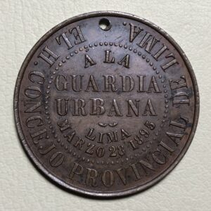Peru, Medalla a la guardia urbana 1895, bronze 30 mm.
