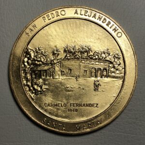 Venezuela, medalla conmemorativa sesquicentenario de la muerte de Simón Bolívar (1830-1980) bronce dorado 70 mm.