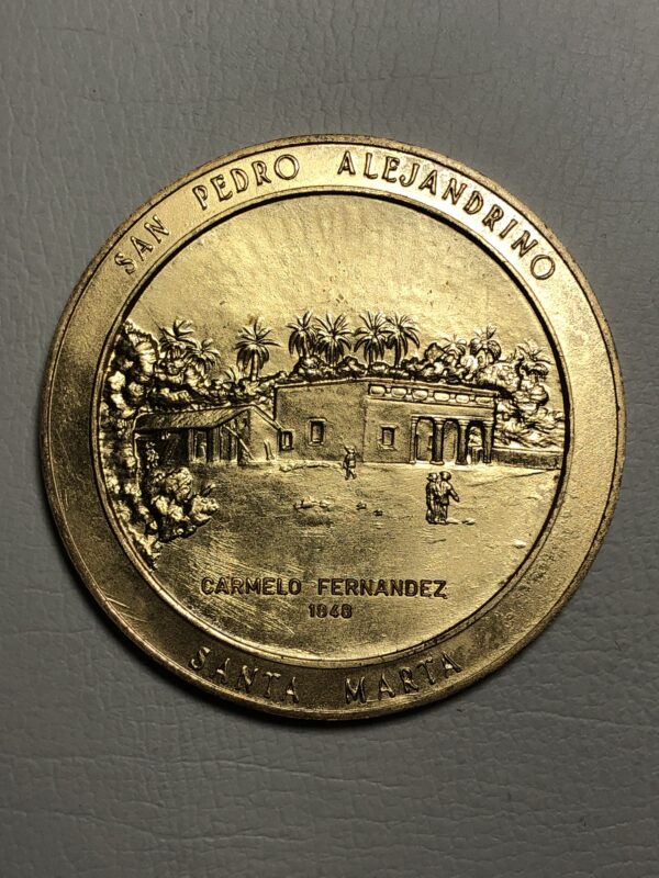 Venezuela, medalla conmemorativa sesquicentenario de la muerte de Simón Bolívar (1830-1980) bronce dorado 70 mm.
