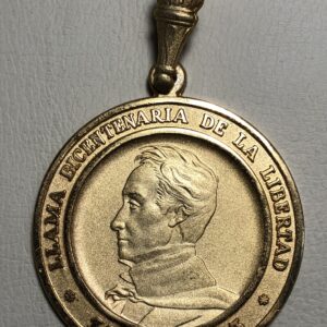 Venezuela, medalla conmemorativa “llama bicentenaria de la libertad” (1785-1985) bronce dorado 50 mm.