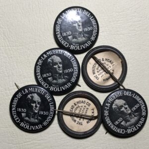 Venezuela, Ecuador, Colombia, Bolivia, pin conmemorativo centenario muerte del libertador simon bolivar 1930. 1 PC.